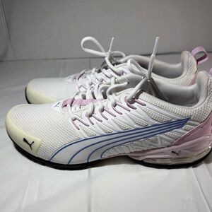 Puma White and Light Purple SoftFoam Sneakers